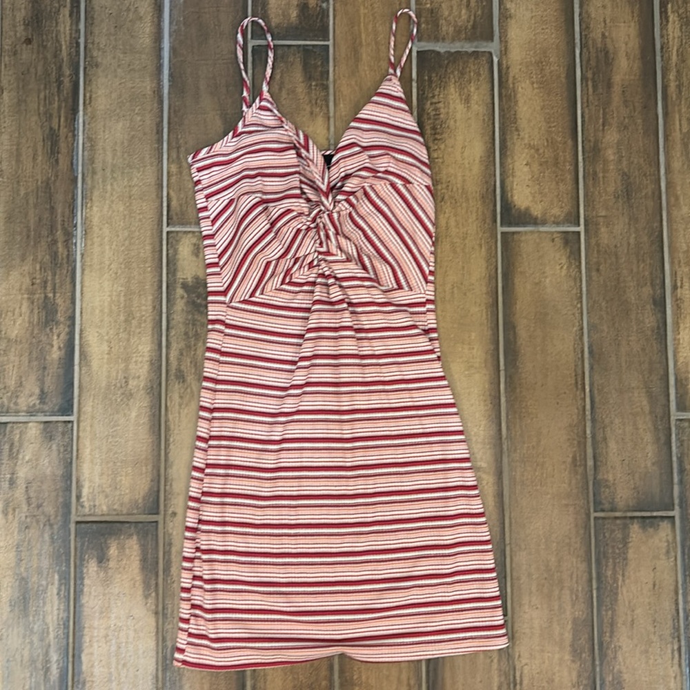 Lulus Bodycon Pink and Red Striped Dress